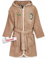 Playshoes Kinder Bademantel personalisiert, Wildtiere Krokodil bestickt Größe 98/104