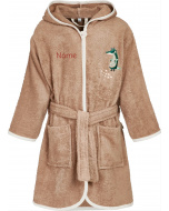 Playshoes Kinder Bademantel personalisiert, Wildtiere Krokodil bestickt Größe 98/104