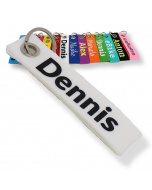 Individuelles Geschenk - Weißer Filz Schlüsselanhänger