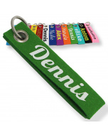 Schlüsselanhänger aus Filz in Grün, personalisierbares Geschenk mit Namen