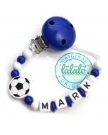 Schnullerkette Fußball, Dunkel Blau