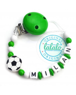 Schnullerkette Fußball Grün/Weiß