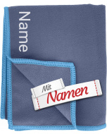 Sport Geschenk personalisiert, Sporthandtuch mit Namen bestickt, 40x80, Marine Blau