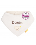 Steiff Dreieckstuch Fleece, Beige, bestickt