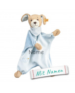 Steiff Hund Schmusetuch mit Namen personalisiert bestickt, Geschenk Junge Geburt