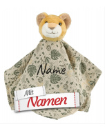 Sterntaler Baby Schmusetuch personalisiert, Löwe Leo Kuscheltuch mit Namen bestickt als Tröster für Zuhause und Kita
