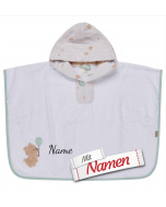 Sterntaler Bär Bo Poncho personalisiert mit Namen, bestickt als Geschenk für Kita und Schwimmen