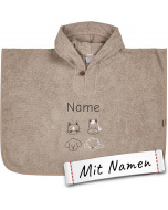 Sterntaler Bauernhof Poncho mit Namen bestickt - Personalisiertes Geschenk für Junge & Mädchen zur Geburt