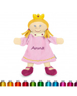 Pädagogisch wertvolle Sterntaler Prinzessin Handpuppe mit Namen, Geschenk personalisiert
