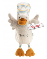 Sterntaler Handpuppe Ente Edda Lou, Schmusetuch mit Namen, Taufgeschenk, bestickt