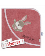 Sterntaler Kapuzenhandtuch personalisiert Hase Hanni – mit Namen bestickt, 80x80 cm