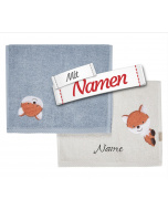 Sterntaler Kinderhandtuch mit Namen bestickt, Fuchs Filou 2er Set
