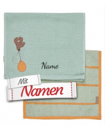 Sterntaler Kinderhandtuch personalisiert – Bär Bo 2er Set, mit Namen bestickt, 30x50 cm