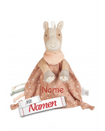 Sterntaler Schmusetuch Pferd Sunny mit Namen bestickt - Kuscheltuch für Baby und Kinder - Schnuffeltuch zum Greifen und Entdecken