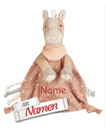 Sterntaler Schmusetuch Pferd Sunny mit Namen bestickt - Kuscheltuch für Baby und Kinder - Schnuffeltuch zum Greifen und Entdecken