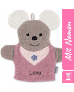 Sterntaler Spiel-Waschhandschuh Maus Mabel Rosa, bestickt