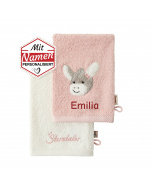 Sterntaler Waschhandschuh (2er Set) Emmi Girl, personalisiertes Mädchen Geschenk zur Geburt / Taufe