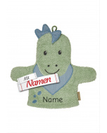 Waschlappen mit Namen bestickt DINO Rexi Dinosaurier von Sterntaler