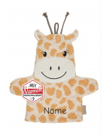 Waschlappen mit Namen bestickt Giraffe Kaya Giraffe von Sterntaler – personalisiertes Babygeschenk aus Baumwolle