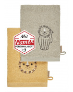 Waschlappen mit Namen bestickt Löwe Leo Doppelpack von Sterntaler