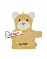 Waschlappen mit Namen bestickt Löwe Leo von Sterntaler – aus Baumwolle, hautfreundlich, für Baby und Kleinkind