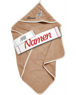 Zebra Kapuzenhandtuch mit Namen personalisiert – Playshoes Wildtiere Kapuzentuch bestickt für Baby und Kleinkind