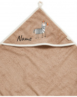 Zebra Kapuzenhandtuch mit Namen personalisiert – Playshoes Wildtiere Kapuzentuch bestickt für Baby und Kleinkind