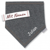 Sterntaler Halstuch Anthrazit, Klettverschluss, bestickt