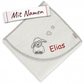 Sterntaler Personalisiertes Badetuch, Schaf Stanley, Geschenk zur Taufe, bestickt