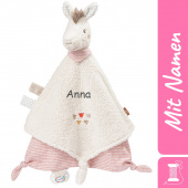 Einschlafhilfe für Babys: FEHN Lama Deluxe Kuscheltuch mit Namen bestickt