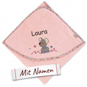 Personalisiertes Sterntaler Kapuzenhandtuch Maus Mabel, bestickt
