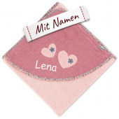 Sterntaler Kapuzenhandtuch mit Maus Mabel, personalisiertes Geschenk zur Geburt, bestickt