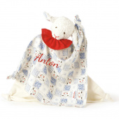 Käthe Kruse Klassik Lamm Schmusetuch mit Namen Bestickt, Baby & Kinder Kuscheltuch personalisiert, Einschlafhilfe als Geschenk-Idee zur Taufe, Geburt