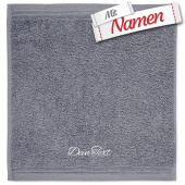 MÖVE Seiftuch 30x30 Stone Anthrazit (850), bestickt