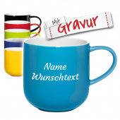 Coppa Henkelbecher, türkis mit Gravur