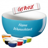 Personalisierte Müslischüssel in türkis mit Gravur