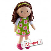 HABA Personalisierte Stoffpuppe Coco, Geschenk zur Geburt oder Taufe, Erste Baby Puppe, bestickt
