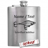 Geschenk für Papa: Flachmann mit Angler Gravur