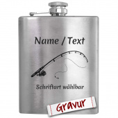 Personalisierter Angel Flachmann, ideales Geschenk für Herren und Angler mit Gravur