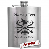 Geschenk für Jäger: Flachmann mit Gravur zum Geburtstag, Ruhestand, Ostern