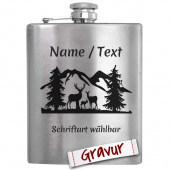 Jäger Flachmann mit Gravur, Geschenk für Männer, Personalisierbar