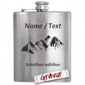 Outdoor Geschenk für Männer und Frauen - Flachmann mit Gravur