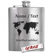 Flachmann mit Gravur - Ideales Geschenk für Wanderer / Weltreise