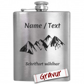 Bergsteiger Flachmann mit Gravur, personalisiertes Geschenk für Wanderer