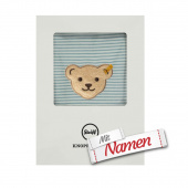 Steiff Bär Decke Nicky GOTS blau, bestickt