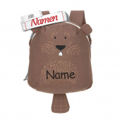 Lässig personalisierter Kinderrucksack About Friends Beaver, Geschenk Kinder Geburtstag, bestickt