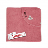 Sterntaler GOTS Badetuch 100x100 Maus Mabel aus Frottee, Rosa, bestickt