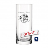 LEONARDO Graviertes Wasserglas EASY+, Personalisiertes Geschenk für Geburtstag mit Gravur