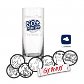 LEONARDO Kinder Trinkglas mit Namen personalisiert, Gravur Geschenk zum Schulanfang, EASY+ 330ml
