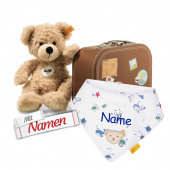 Steiff Fynn Teddybär im Koffer + Halstuch Junge, Maritim, bestickt